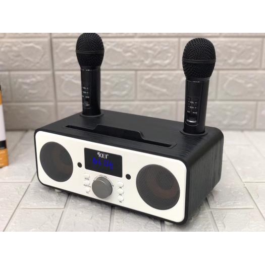 Loa Karaoke Bluetooth Kei K06 , Tặng Kèm 2 Micro Không Dây Có Màn Hình Lcd , Sạc Pin Ngay Trên Micro , Chỉnh Eq , Echo .