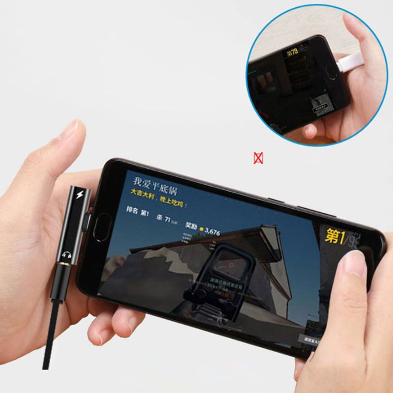 Đầu Chuyển Đổi Tai Nghe 3.5mm Type C Sang Cổng Sạc Cho Xiaomi 6 6x 8 Note3 Mix 2 Huawei Mate 10 P20