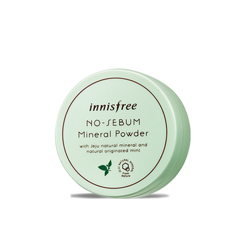 Phấn phủ kiềm dầu Innisfree 5g tinh chất bạc hà hỗ trợ kiểm soát bã nhờn