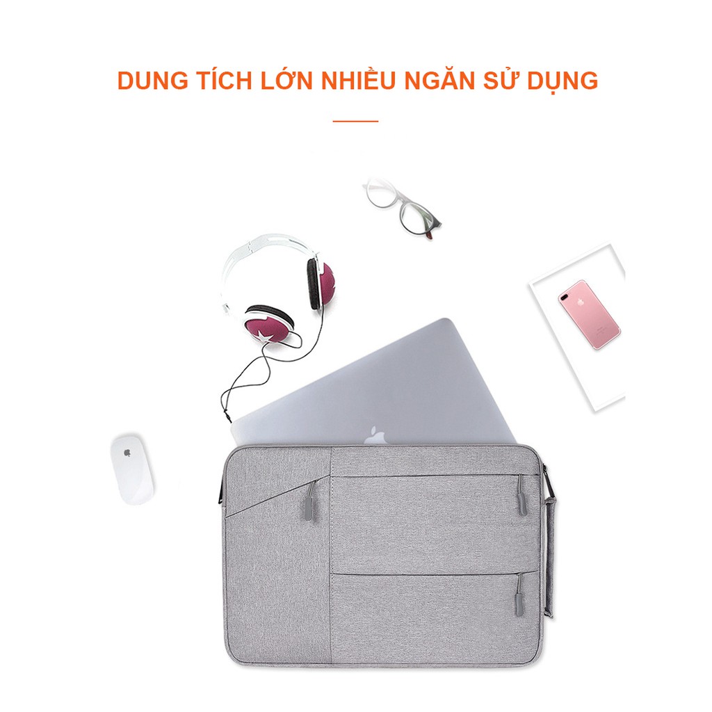 Túi, Cặp Chống Xốc Cho Laptop Macbook Chống Thấm Nước 3 Ngăn Đựng Phụ Kiện