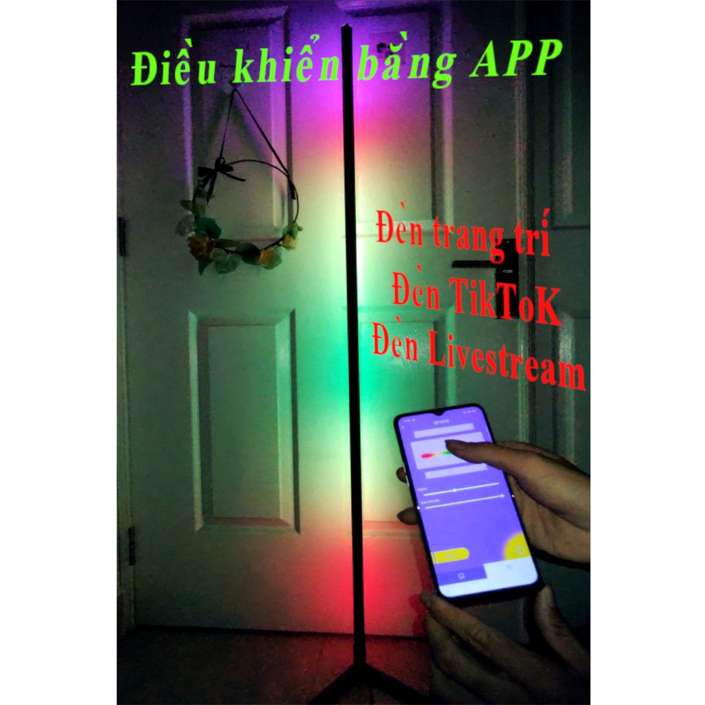 [Chính Hãng +Video thật] ĐÈN LIVESTREAM Điều khiển bằng APP LEDHue TRANG TRÍ Góc tường TIKTOK giá rẻ