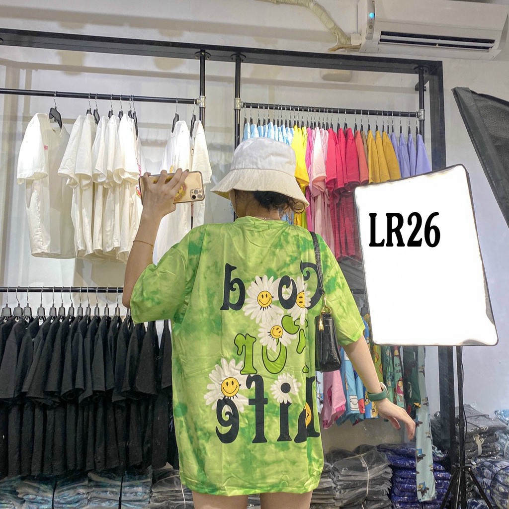 Áo thun loang màu 𝑭𝒓𝒆𝒆𝒔𝒉𝒊𝒑 Áo phông unisex LR26 vải cotton xượt poli co giãn thấm hút tốt, không xù lông
