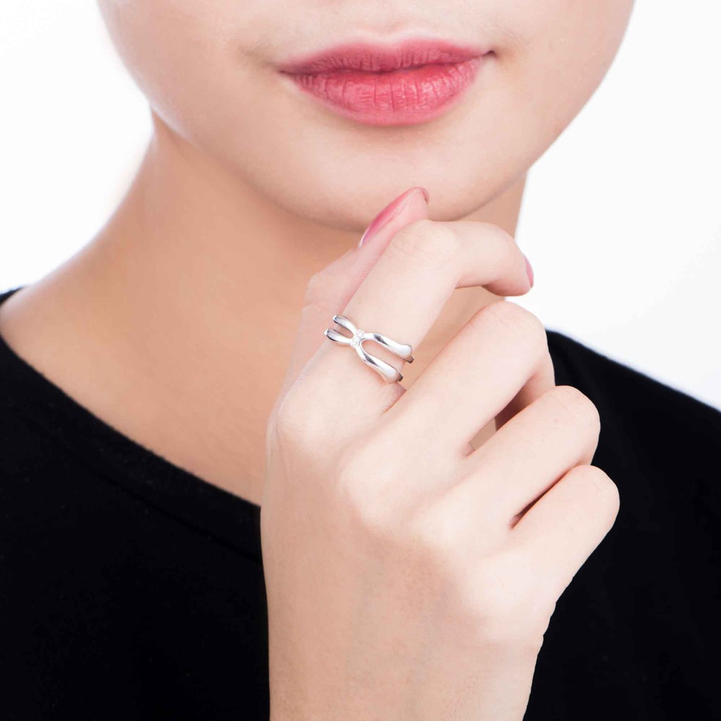 Nhẫn Bạc đính đá ECZ Style By PNJ XM00W000025