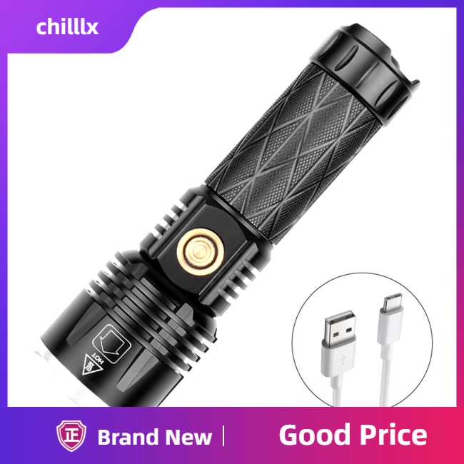 Đèn Pin Xhp 90 Led Chống Thấm Nước Có Cổng Sạc Usb