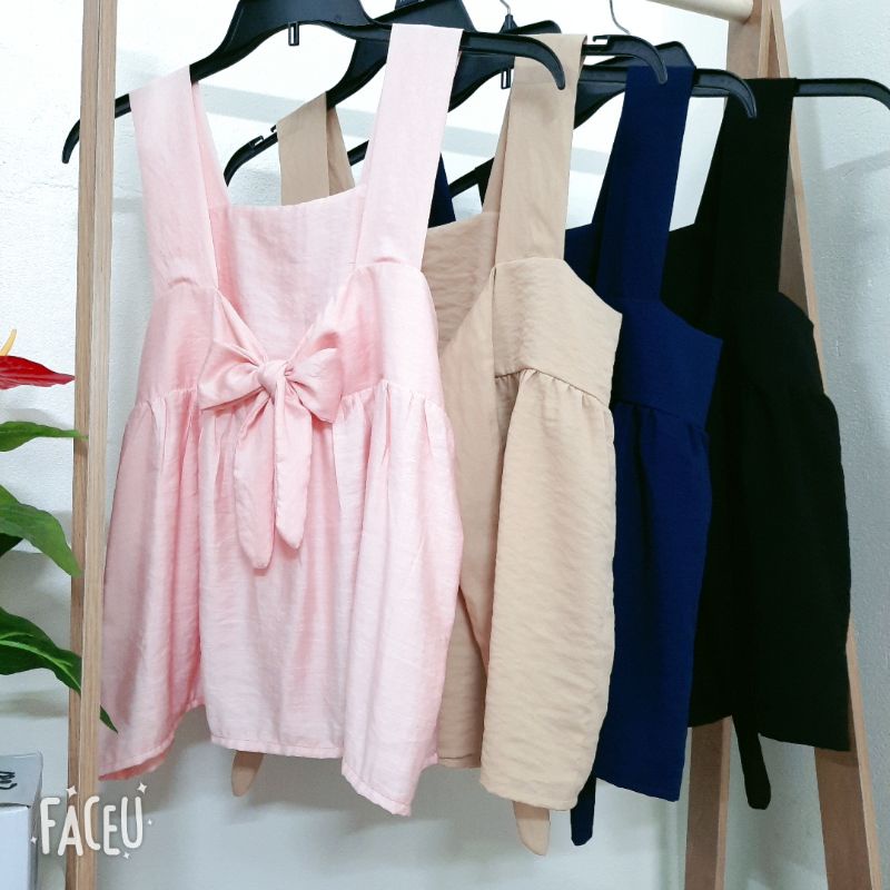 Áo 2 dây bản to thắt nơ sau