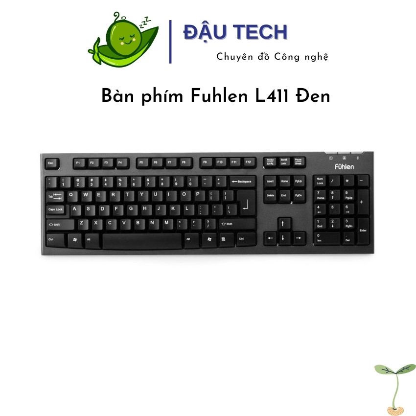 Bàn phím Fuhlen L411 fullsize Đen huyền thoại, hàng chính hãng bảo hành 2 năm, siêu bền