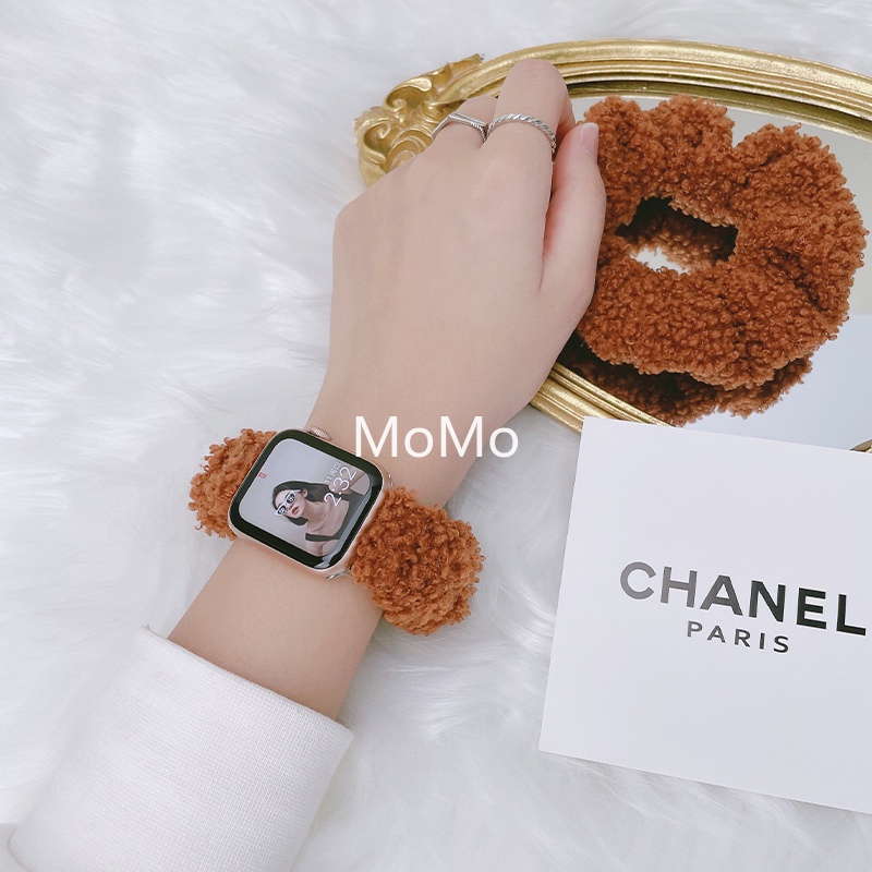 Dây Đeo Đồng Hồ Dạng Lông Co Giãn Cho Smart Watch Series 7 6 5 4 3 2 SE 41mm 45mm 42mm 40mm 44mm