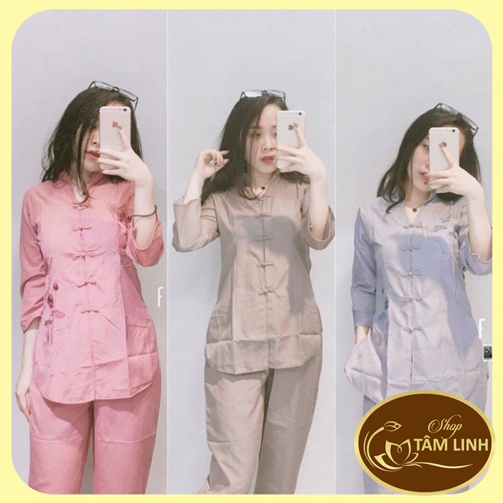 Đồ Lam Đi Chùa _Cổ Tàu Không Viền