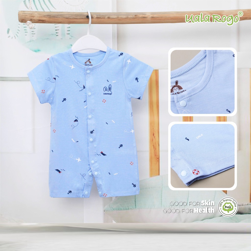 [UALA&amp;ROGO] Bộ Body Cộc Tay Uala Rogo Vải Petit Mát - Siêu Mềm Mịn Cho Bé