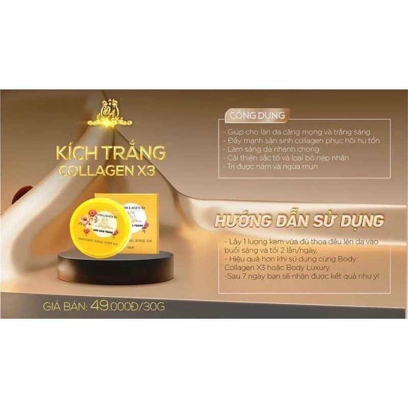 Kích Trắng Collagen X3 chuẩn chính hãng kích trắng Đông Anh