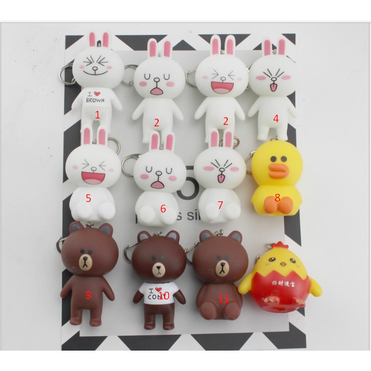 Móc khóa gấu Brown và thỏ Cony
