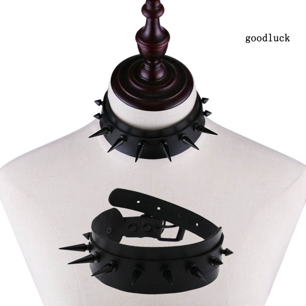 Vòng Cổ Da Đính Đinh Tán Phong Cách Punk Cá Tính