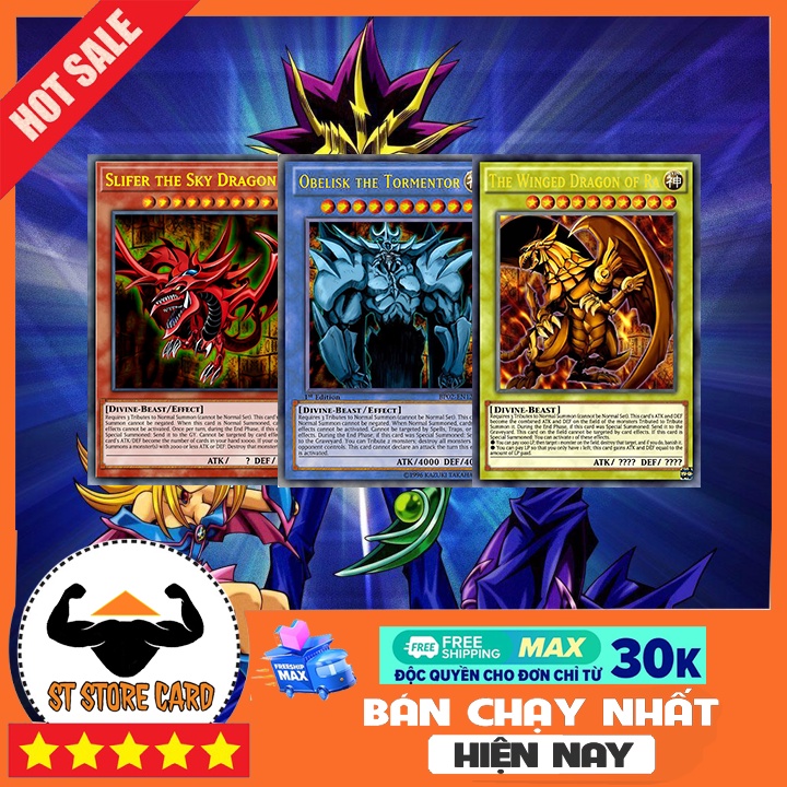 [Bộ 3] Thẻ bài Yugioh Tam thần ai cập YUGIOH THẺ IN ST STORE CARD 115