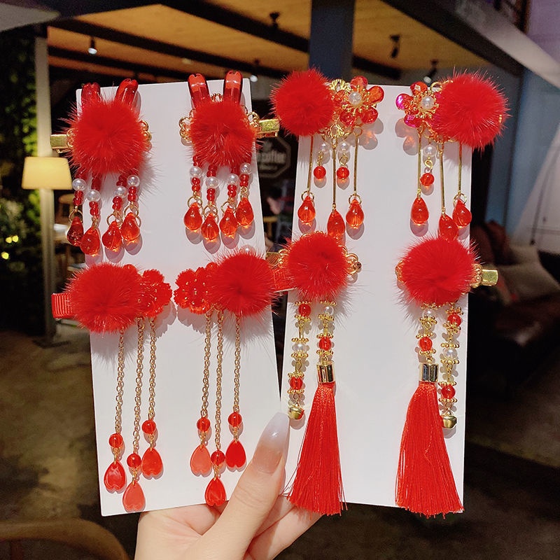 Kẹp tóc nơ phong cách công chúa thời trang năm mới cho bé gái