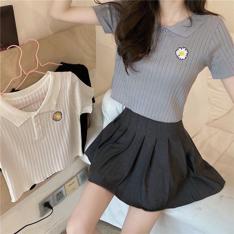 Áo Thun Polo Ngắn Tay Thời Trang Đơn Giản Dễ Phối Đồ Cho Nữ