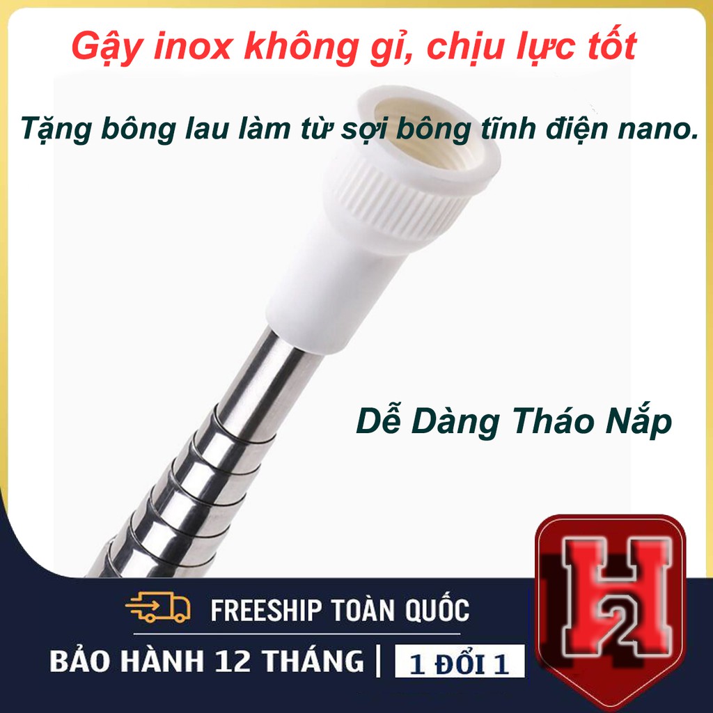 Chổi Quét Trần Nhà Thông Minh 4.0,  Dài Tới 2,9m, Gấp Gọn Còn 40cm, Chất Liệu Cán inox, Hút Bụi