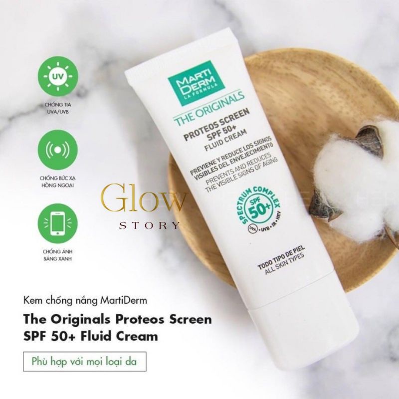 kem chống nắng MartiDerm The Originals Proteos Screen SPF50+ Fluid Cream
