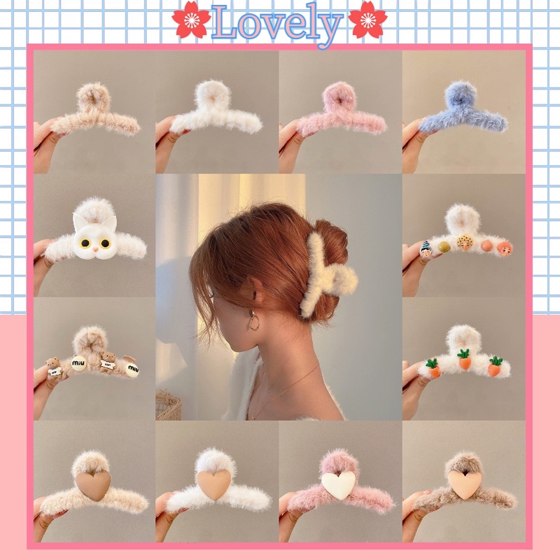 Kẹp Tóc Lông Nhung Dễ Thương Xinh Xắn Thời Trang Hàn Quốc Cho Nữ