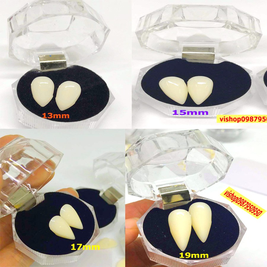 Răng khểnh răng nanh giả hoá trang cao cấp 11nn,13mm,15mm,17mm,19mm keo dán răng nanh răng khểnh giả