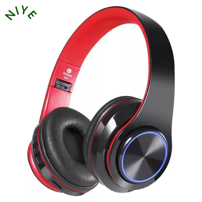 Tai nghe bluetooth chụp tai Led B39 - bluetooth 5.0 tặng kèm jack cắm PC， Micro tích hợp sẵn