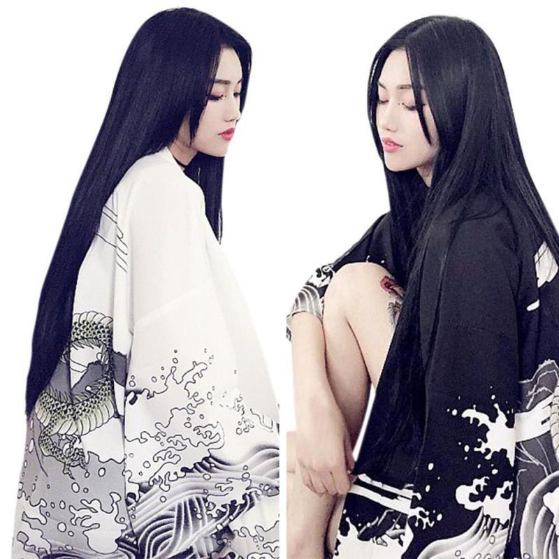 Áo khoác chiffon in hình rồng cho nữ | BigBuy360 - bigbuy360.vn