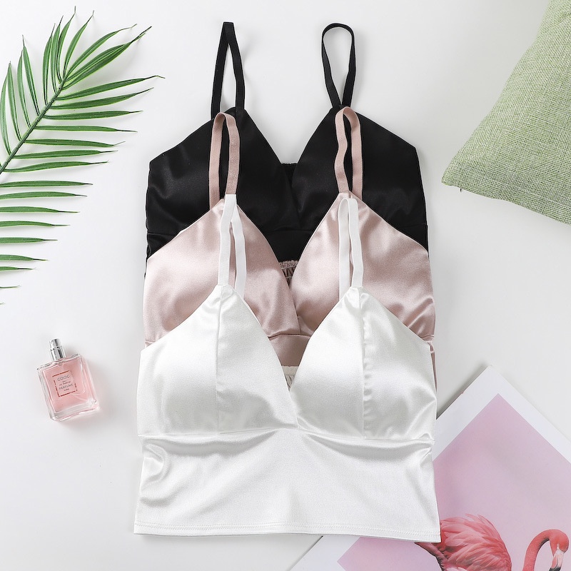 Áo Lót Ngực Dạng Bra Chất Satin Mềm Mịn Cổ V Sexy DORIS 3313