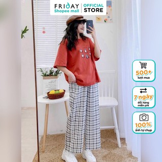 Quần culottes kẻ ô nhiều màu Friday