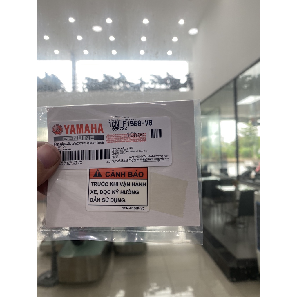 Tem dán cảnh báo xe máy chính hãng Yamaha - Yamaha Town Hương Quỳnh