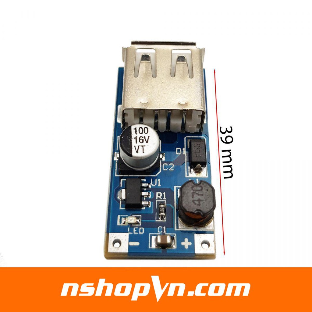 Module ổn áp 5V 600mA USB đầu vào 0.9 - 5V