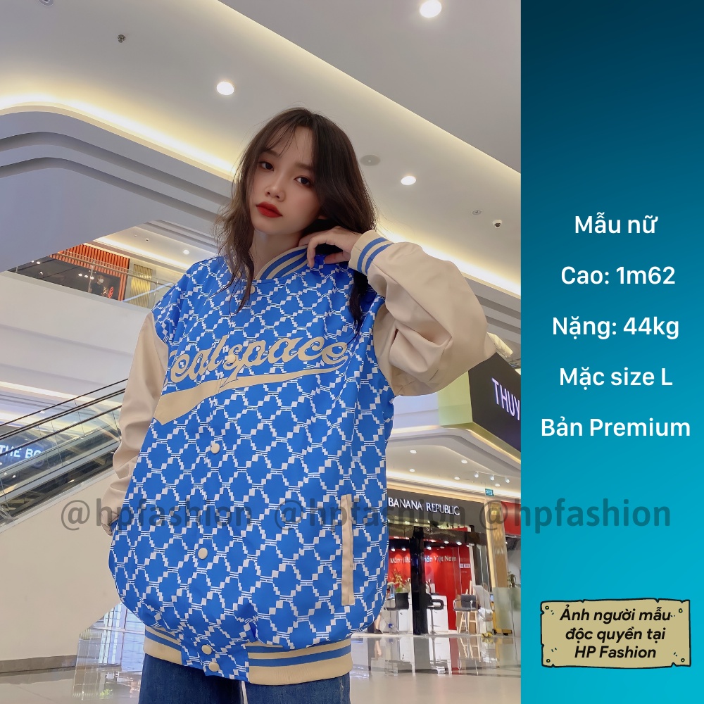 Áo bomber Varsity Jacket form rộng RealSpace vải dù ❤️ Áo khoác bóng chày chống nắng dáng Unisex D13 - Happy Style