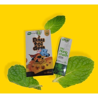 Combo dầu tỏi đen omega3 30ml và dầu húng chanh kẽm 30ml