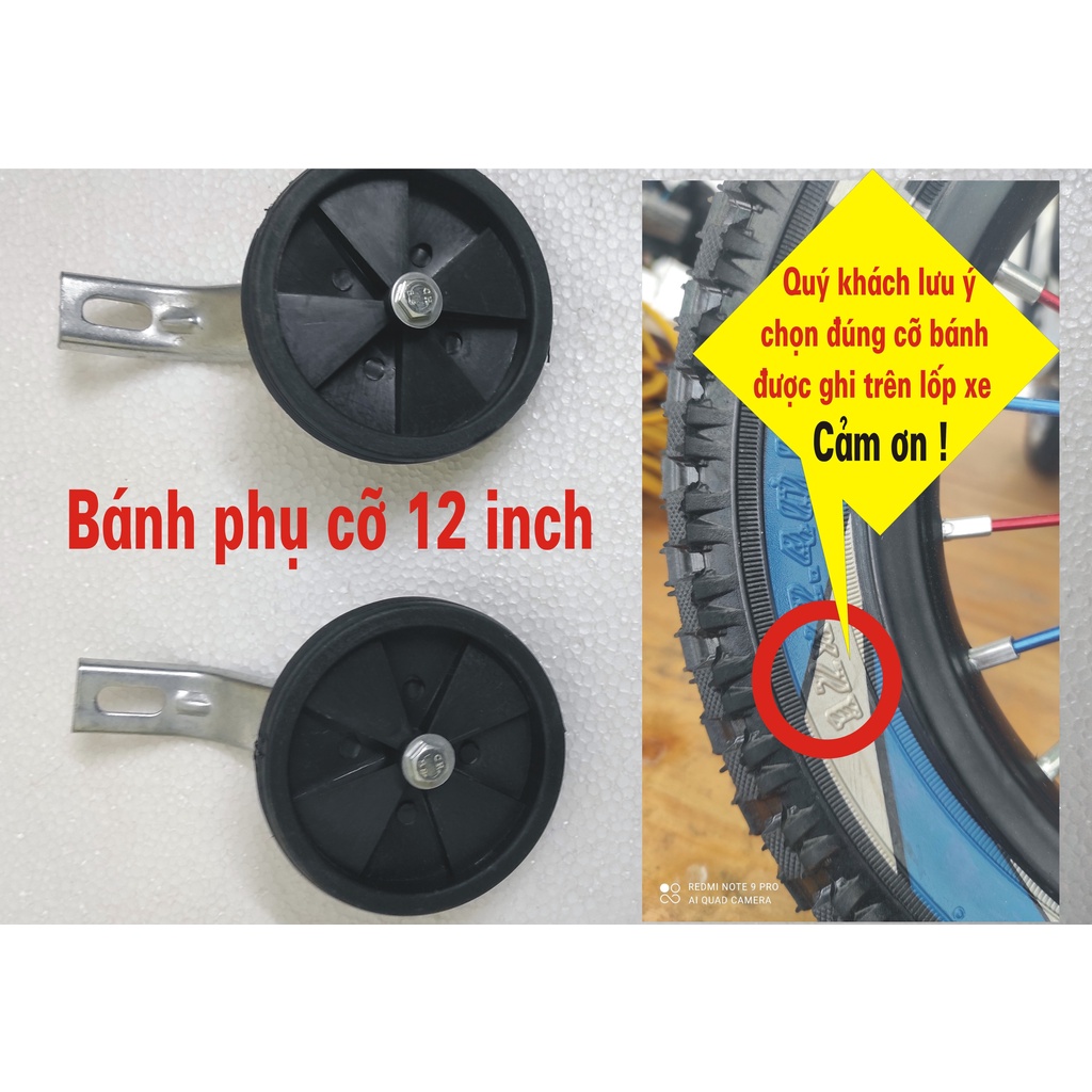 bánh phụ cho xe đạp trẻ em cỡ bánh từ 12-14-16-20 inch