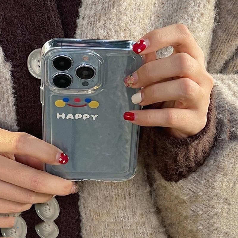 (SIÊU RẺ) Ốp lưng iphone trong siêu dày chống va đập mặt cười happy 7plus/8/8plus/x/xr/xs/11/12/13/pro/max/plus/promax