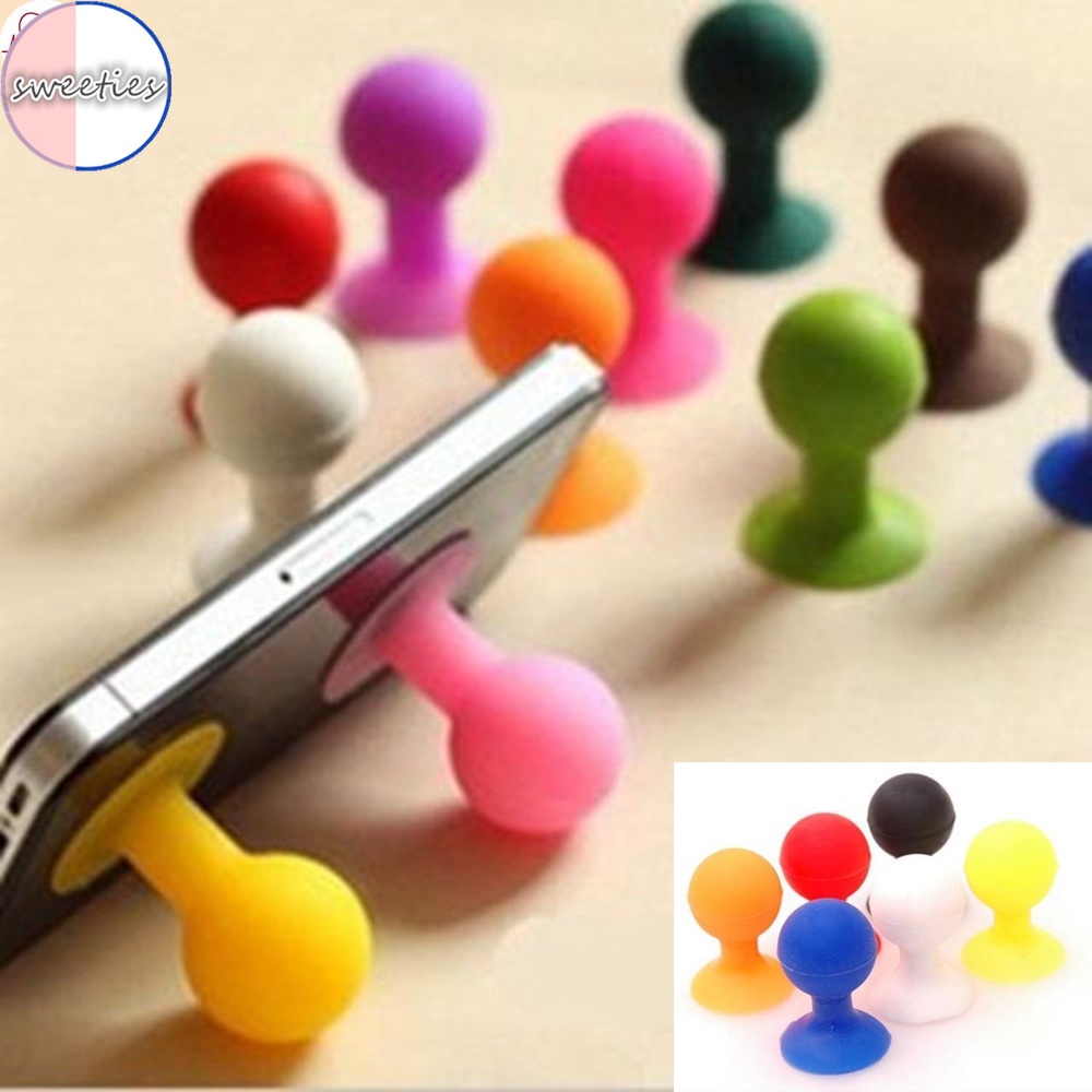 1 Giá Đỡ Điện Thoại Bằng Silicon Hình Cầu Có Giác Hút Màu Ngẫu Nhiên Màu Sắc