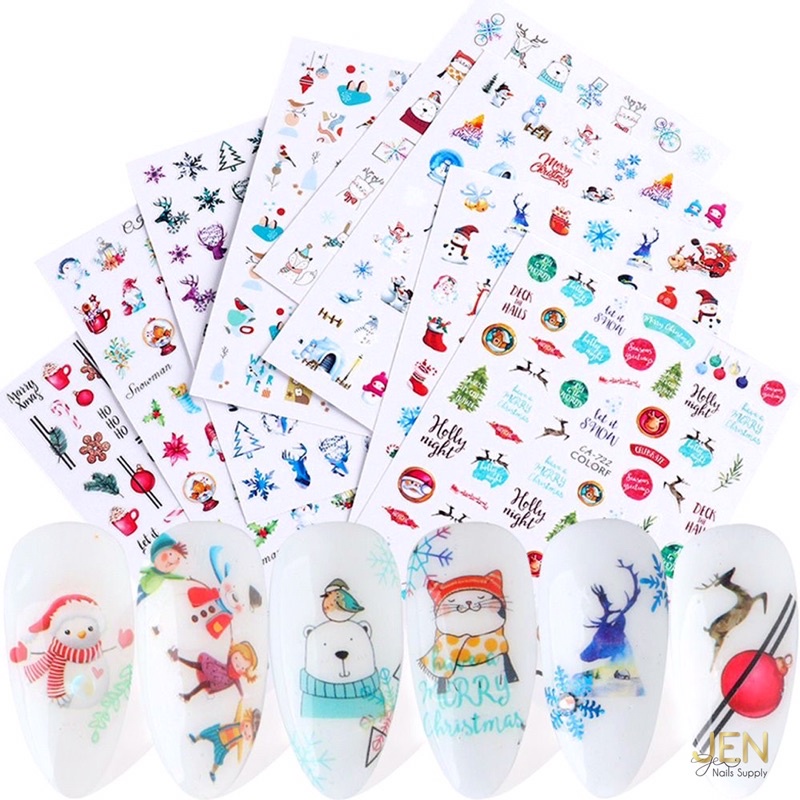 Sticker dán móng Noel Giáng sinh-hình dán nail