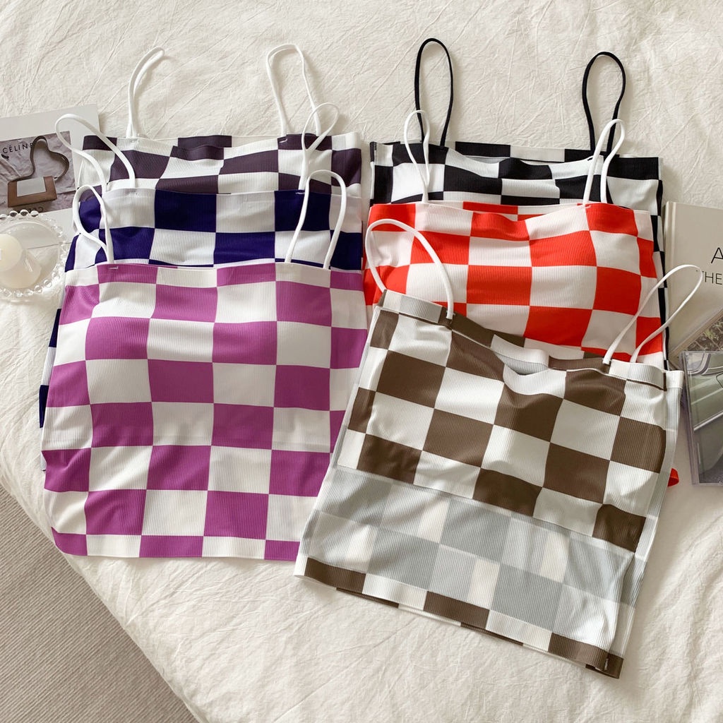 Áo Ống Họa Tiết Kẻ Sọc Không Gọng Thép Thời Trang Mùa Hè Dành Cho Nữ Sinh