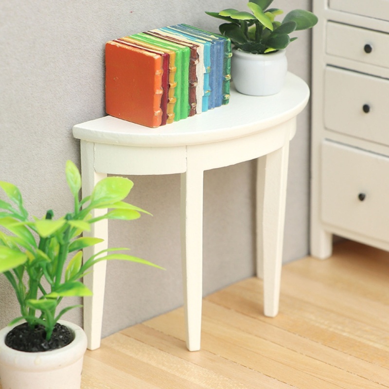 Mô Hình Bàn Bán Nguyệt 1 / 12 Độc Đáo Trang Trí Nhà Búp Bê 3 5x1x3-inch DIY