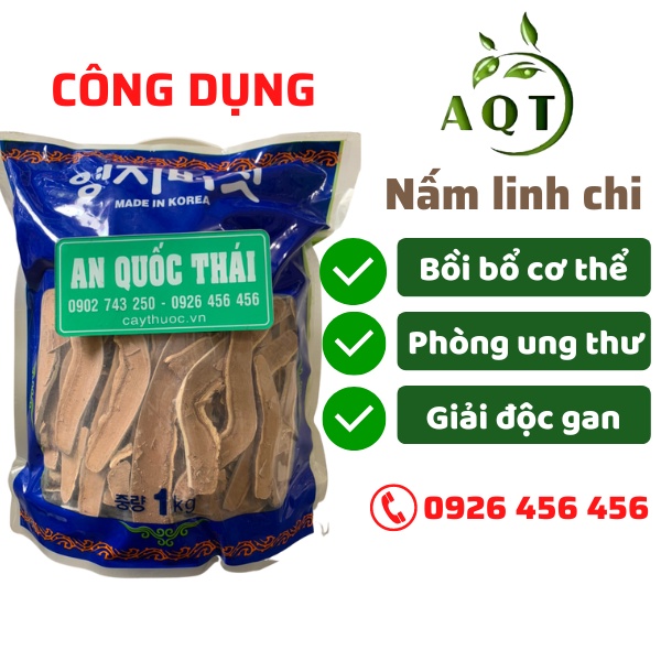 Nấm Linh Chi Hàn Quốc [NHẬP KHẨU CHÍNH HÃNG] Túi 1Kg, Linh Chi Korea (Thái Lát/Nguyên Tai) Bồi Bổ, Ngừa Ung Thư