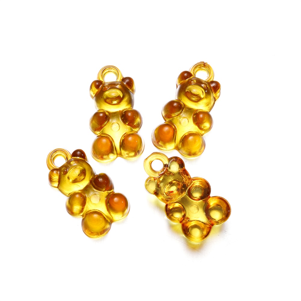 10 Mặt Dây Chuyền Hình Gấu Thạch Trong Suốt Kích Thước 12 * 21mm