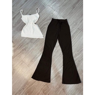 Set quần loe áo vạt chéo