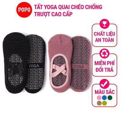 Tất yoga POPO YGS8 quai chéo chống trượt dùng tập thể dục đảm bảo an toàn