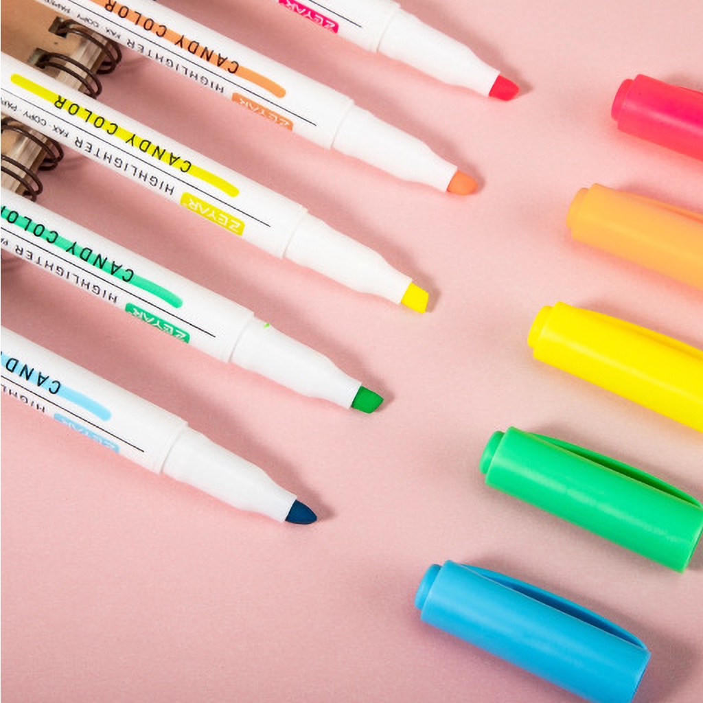 Set 6 bút đánh dấu hai đầu tiện dụng cho học sinh