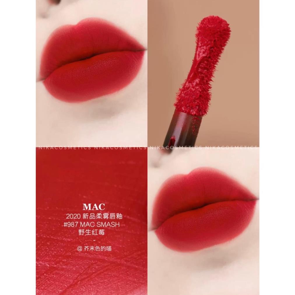 Son kem lì MAC 987 M-A-C Smash Màu Đỏ Tươi siêu hot - Powder Kiss Liquid, hàng chuẩn Auth date 2016