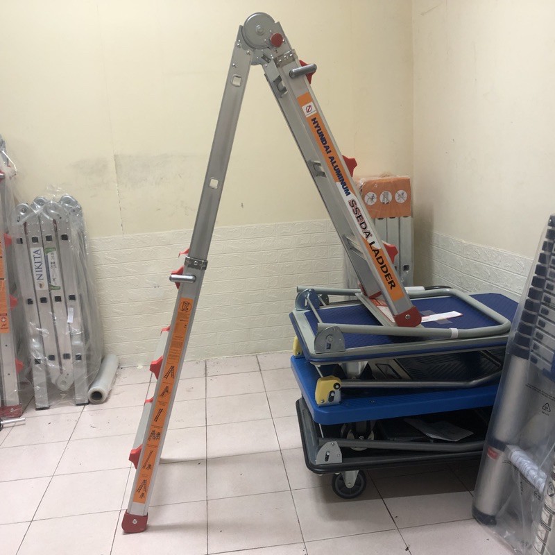 Thang gấp đa năng Hyundai Hàn Quốc LS-44 - BH 24 tháng - mở tối đa 4,5m. Thang rút lồng chữ A 2.15m