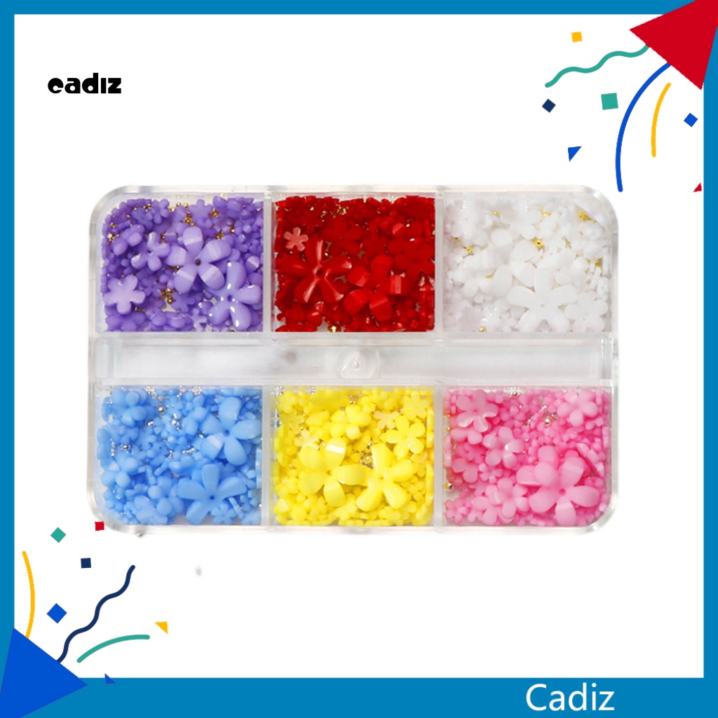 Phụ Kiện Trang Trí Móng Tay Hình Bông Hoa Bằng Nhựa Nhiều Màu Xinh Xắn DIY