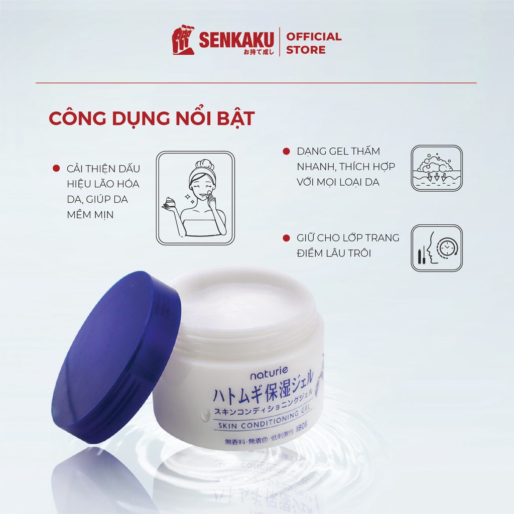 Kem dưỡng ẩm trẻ hoá da Hatomugi Naturie Skin Conditioning 180g Nhật Bản | BigBuy360 - bigbuy360.vn