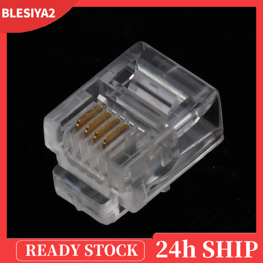 Bộ 100 Đầu Nối Dây Cáp Điện Thoại 6p4c Rj11 | BigBuy360 - bigbuy360.vn