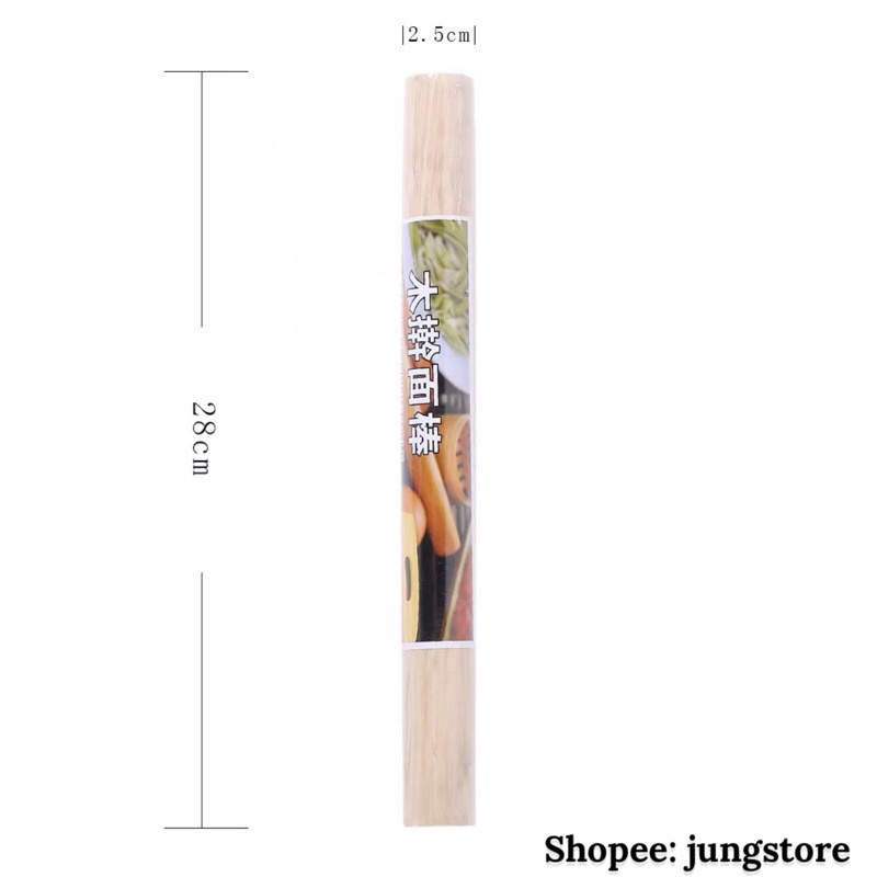 Cây lăn bột bằng gỗ dài 28cm, thanh gỗ cán bột làm bánh các loại M269