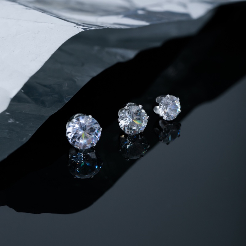 Khuyên Tai Nam Châm Đính Đá zircon Phong Cách Hàn Quốc Sang Trọng