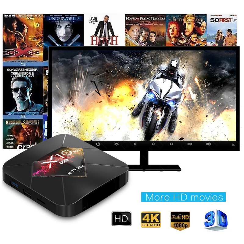 Tv box ram 4G Bộ nhớ 32G xem phim 6K tivi box hỗ trợ tìm kiếm bằng giọng nói bảo hành 12 tháng X10 PLUS android box